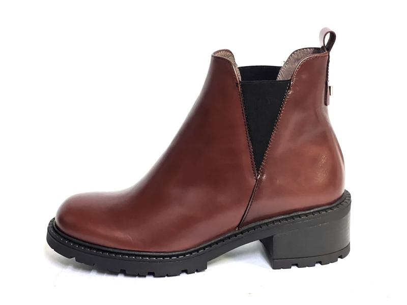 D1402 MARRON Scarpa donna Wonders stivaletto beatles pelle marrone