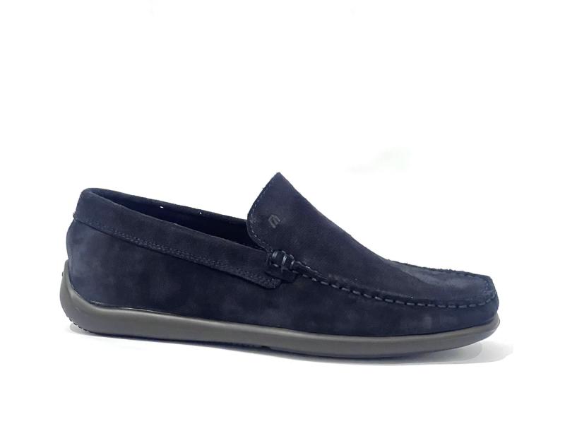 14H4 BLU Scarpa uomo Frau mocassino slip-on pelle made in Italy