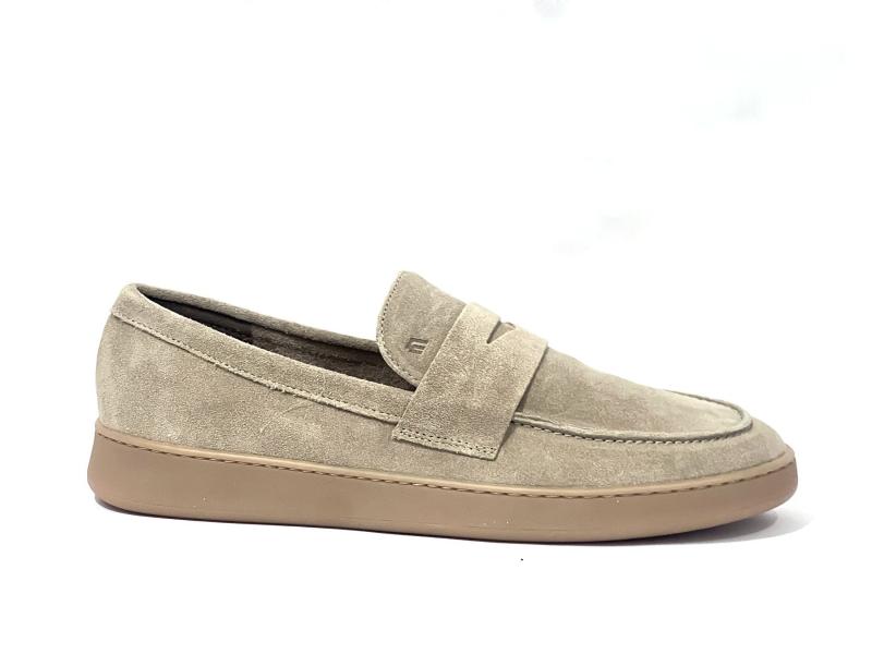 24D4 AVENA Scarpa uomo Frau mocassino slip-on pelle beige made in Italy