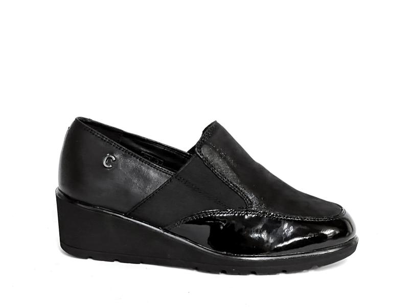 IV9115489001 NERO Scarpa donna Cinzia Soft slip-on pelle zeppa