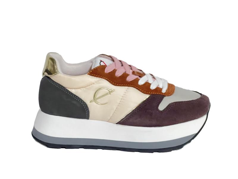 DL6000 MULTI CUOIO  Scarpa donna CafeNoir sneaker running multicolor