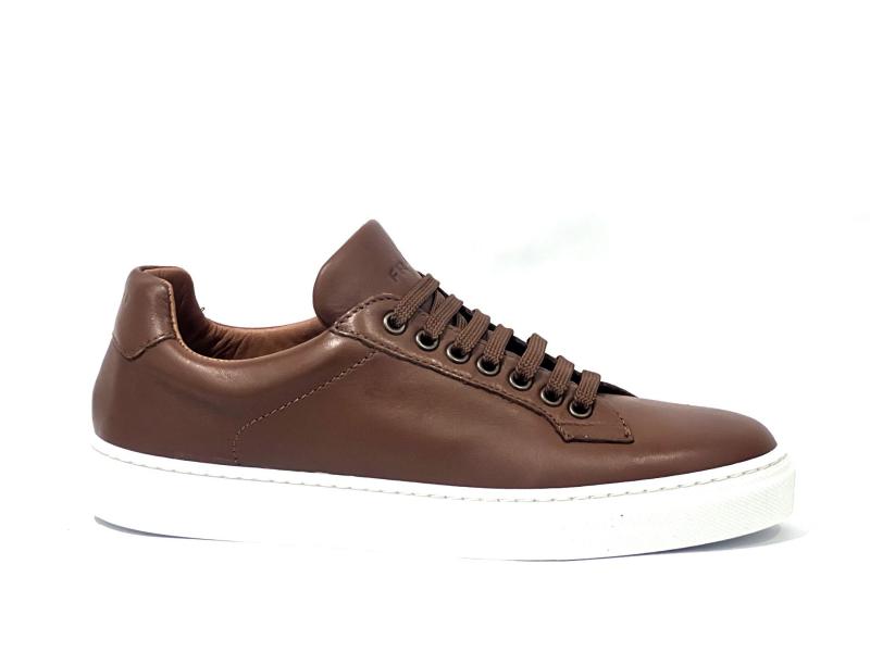 29P1 CARAMELLO Scarpa uomo Frau sneaker basic pelle cuoio.made in Italy