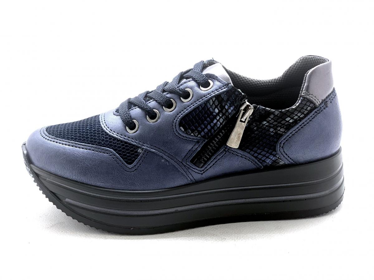 6166211 BLU scarpa donna Igi&Co sneaker pelle made in Italy