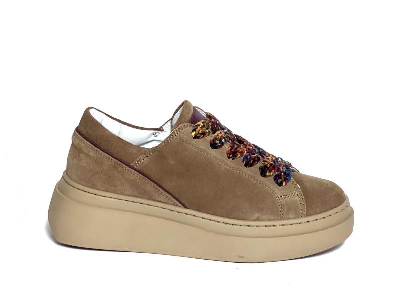 LO668 CUOIO Scarpa donna Mèlinè snealer pelle made in Italy