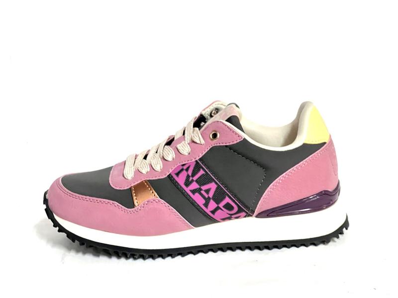 NP0A41JY BROWN/PINK Scarpa donna Napapijri sneaker running pelle e tessuto marrone