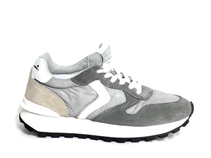 PARIS RACE MAN 3B81 Scarpa uomo Voile Blanche sneaker running pelle e tessuto grigio