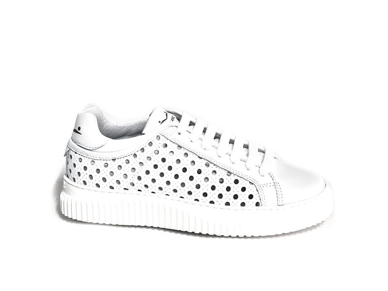 HERIKA 0N01 Scarpa donna Voile Blanche sneaker pelle perforata bianco